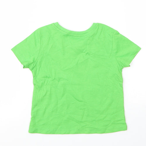 Matalan Boys Green  Cotton Basic T-Shirt Size 12 Months Round Neck  - Christmas