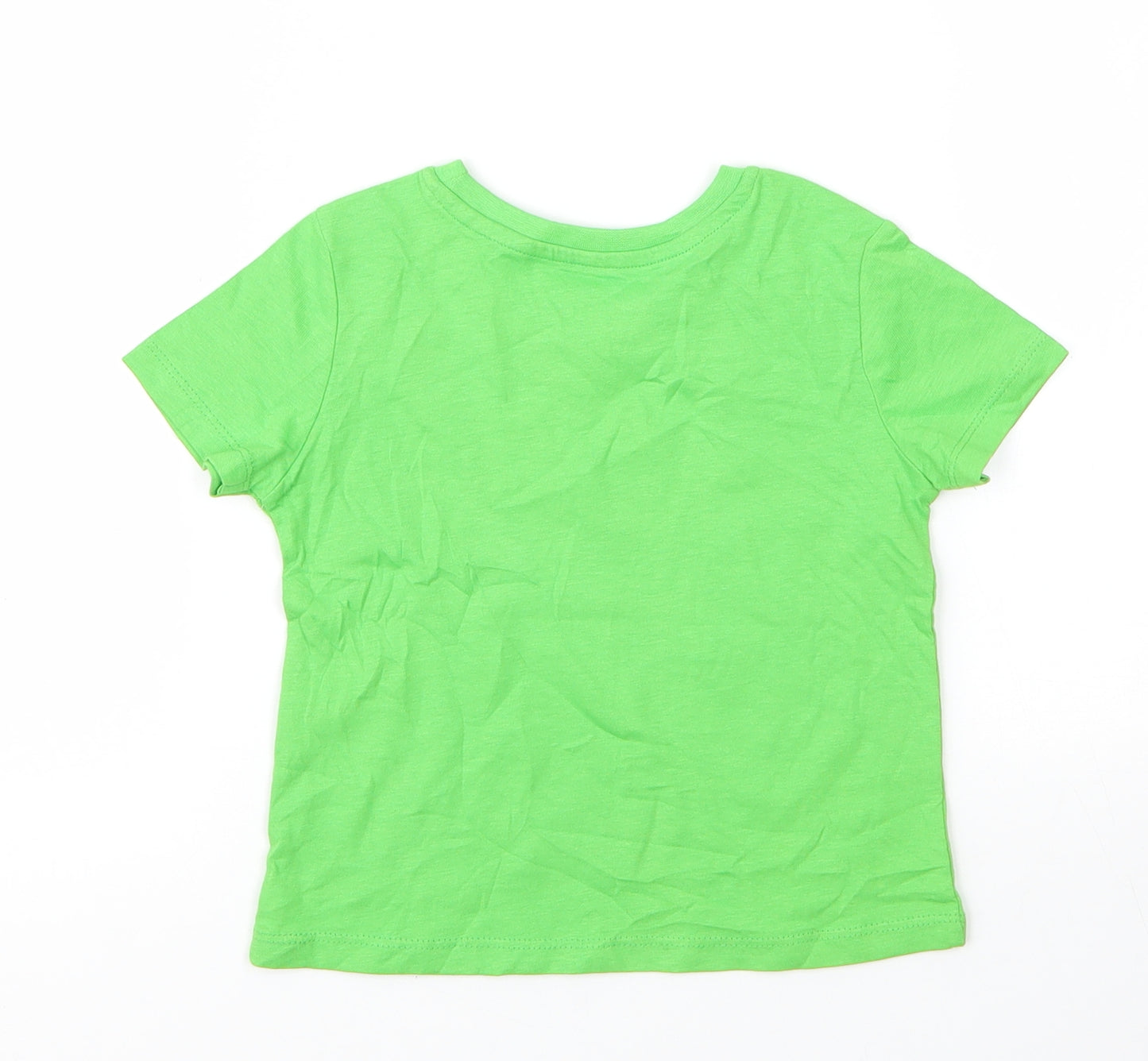 Matalan Boys Green  Cotton Basic T-Shirt Size 12 Months Round Neck  - Christmas