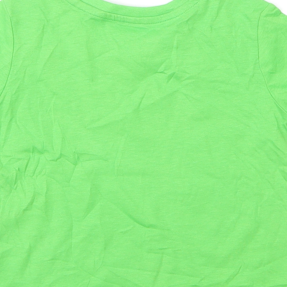 Matalan Boys Green  Cotton Basic T-Shirt Size 12 Months Round Neck  - Christmas