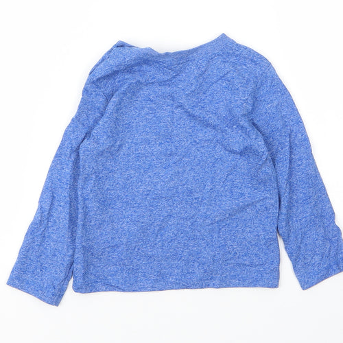 F&F Boys Blue  Cotton Basic T-Shirt Size 12 Months Round Neck Button