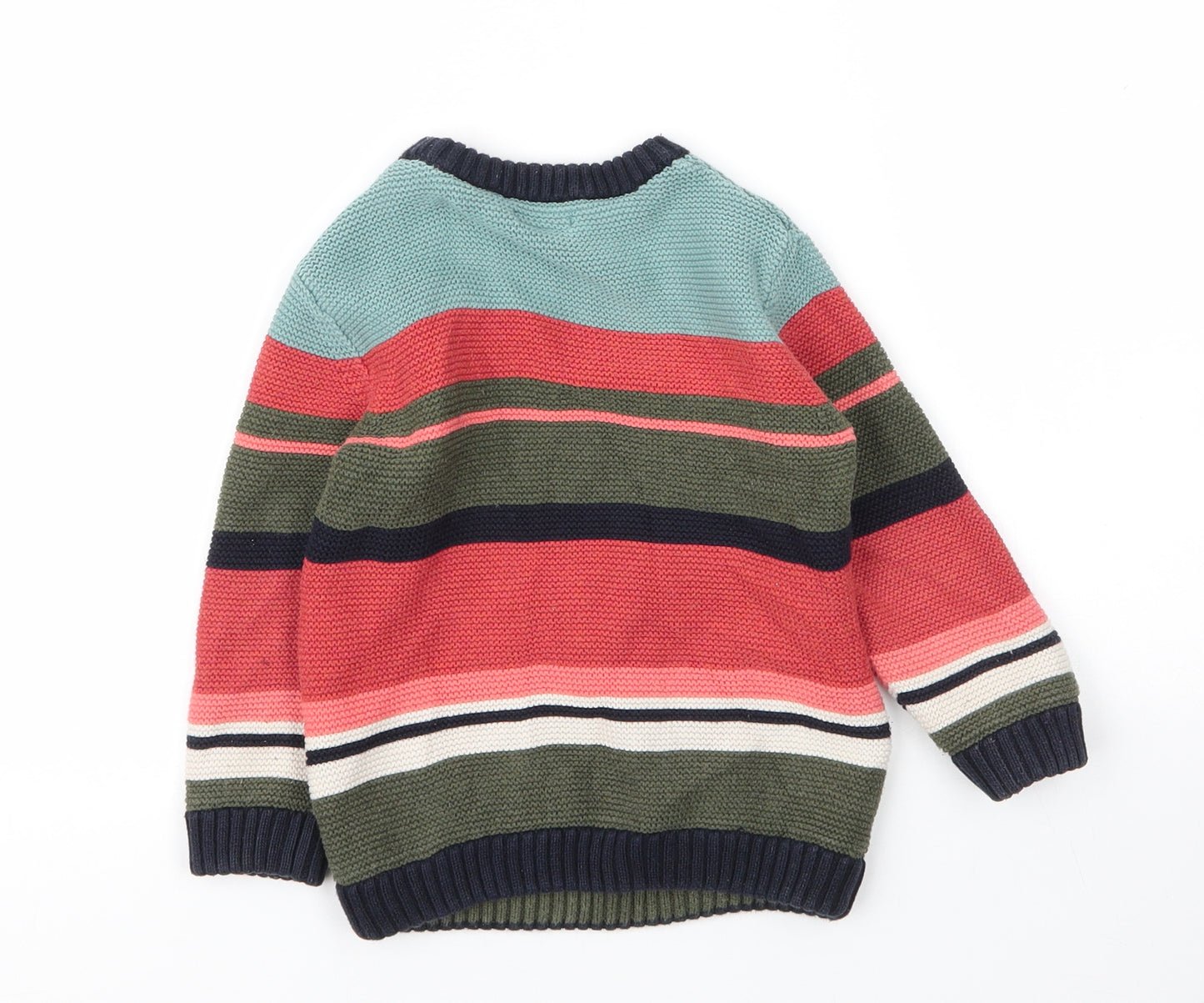 NEXT Boys Orange Striped Cotton Pullover Jumper Size 18-24 Months