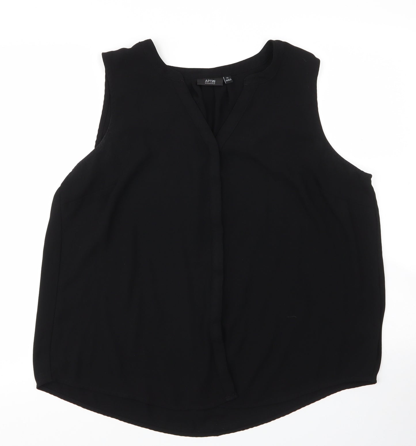 Apt9 Womens Black  Polyester Basic Blouse Size XL V-Neck