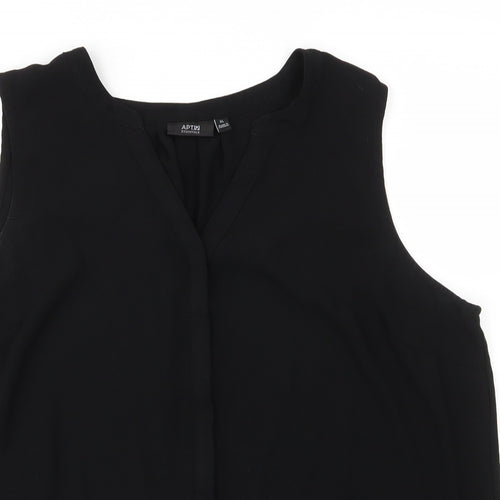 Apt9 Womens Black  Polyester Basic Blouse Size XL V-Neck