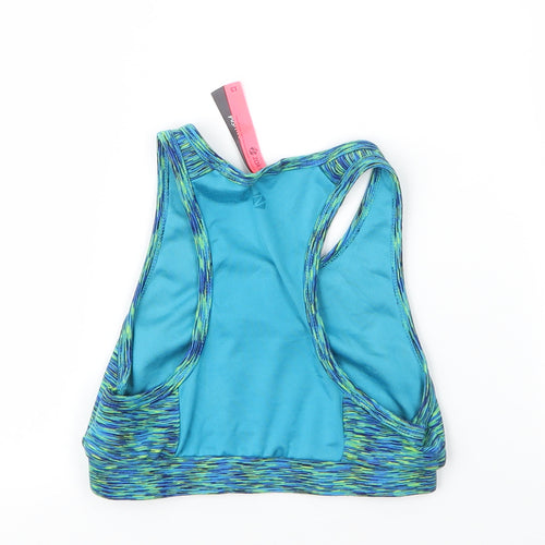 Zakti Girls Blue  Polyester Cropped Tank Size 13 Years Scoop Neck
