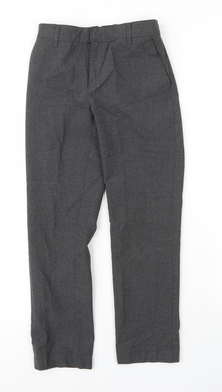 M&S Boys Grey Viscose Carpenter Trousers Size 10 Years Regular Zip