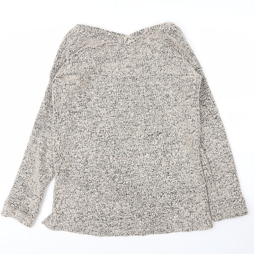 NEXT Womens Beige V-Neck  Acrylic Pullover Jumper Size 10