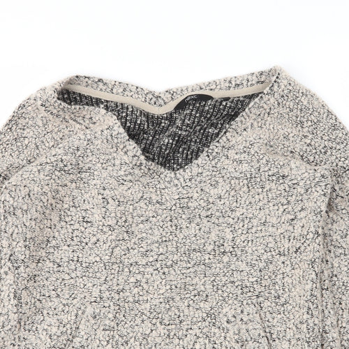 NEXT Womens Beige V-Neck  Acrylic Pullover Jumper Size 10