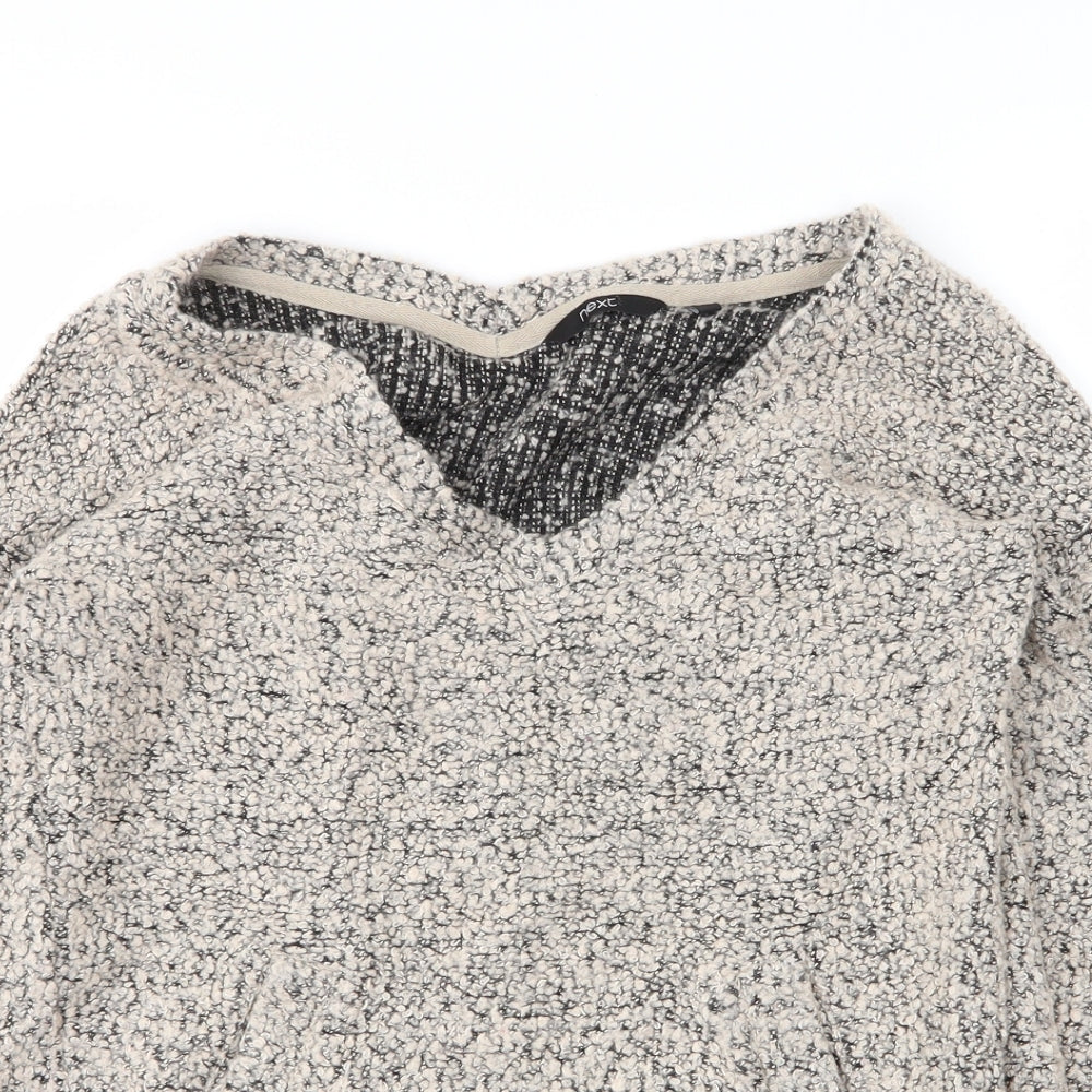 NEXT Womens Beige V-Neck  Acrylic Pullover Jumper Size 10