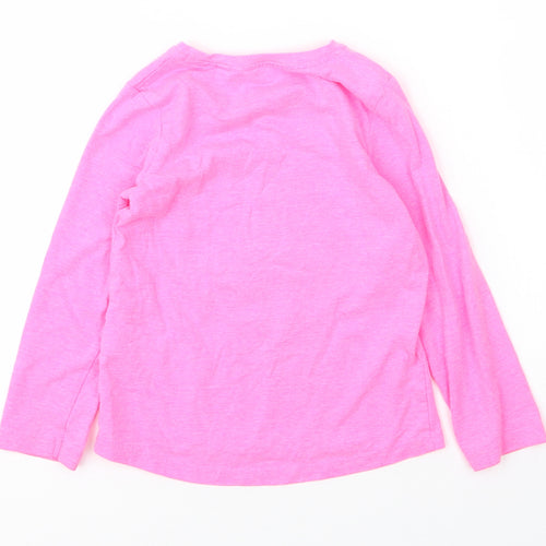 NEXT Girls Pink  Cotton Basic T-Shirt Size 2 Years Round Neck  - Unicorn