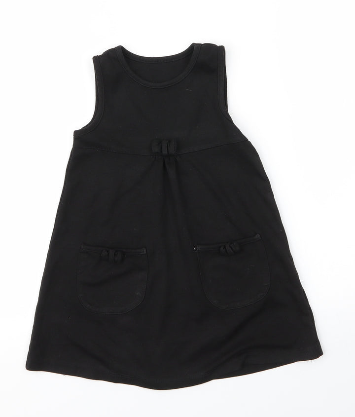 Lily & Dan Girls Black Viscose A-Line Size 3 Years Round Neck