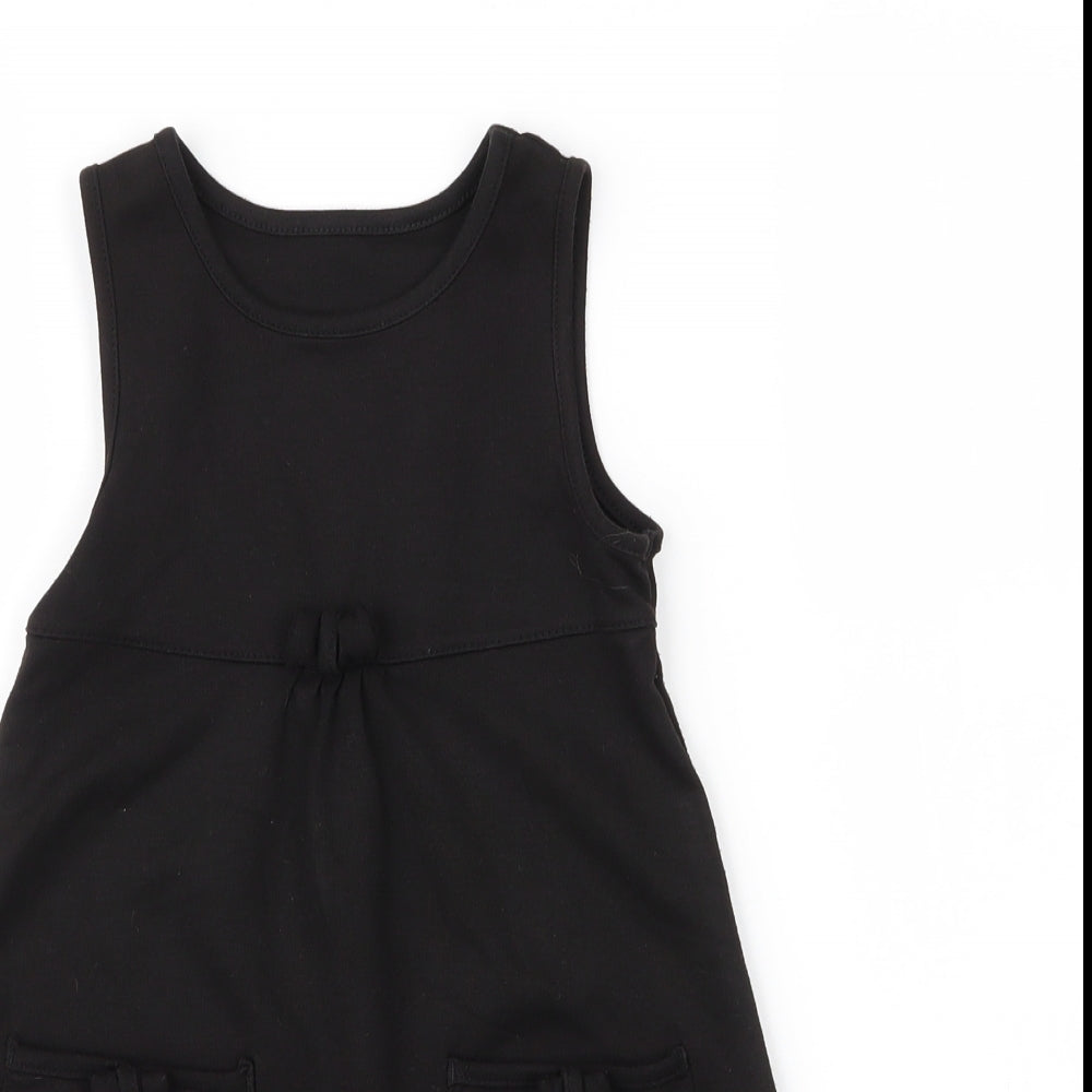 Lily & Dan Girls Black  Viscose A-Line  Size 4 Years  Round Neck