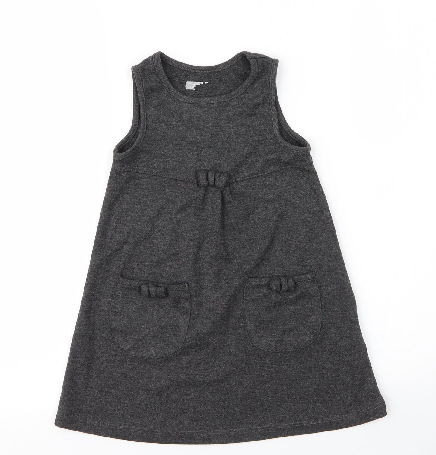 Lily & Dan Girls Grey  Viscose A-Line  Size 3 Years  Round Neck