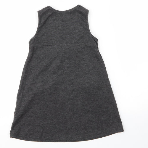 Lily & Dan Girls Grey  Viscose A-Line  Size 3 Years  Round Neck