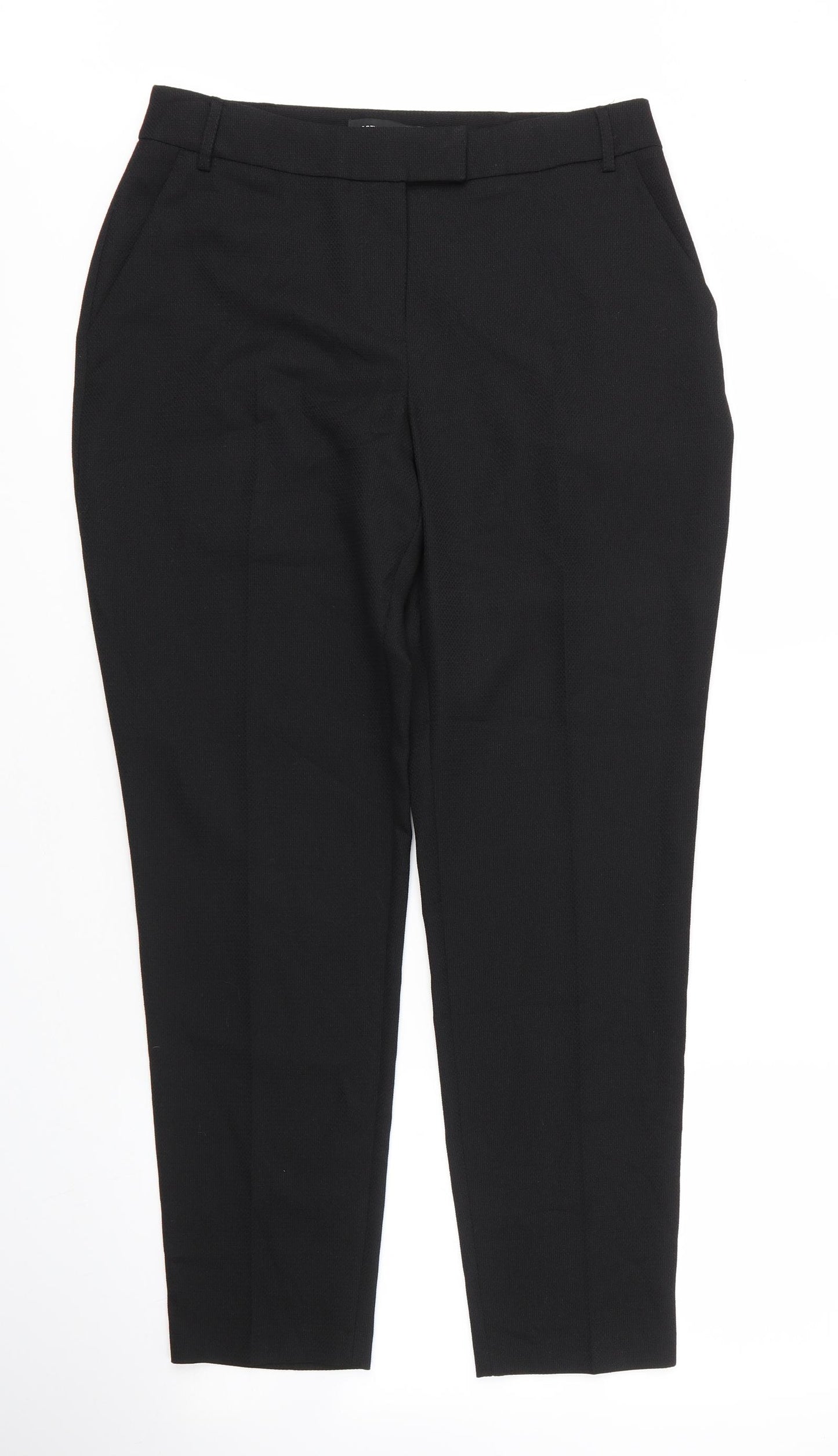 Dorothy Perkins Womens Black  Polyester Carrot Trousers Size 10 L27 in Regular Zip