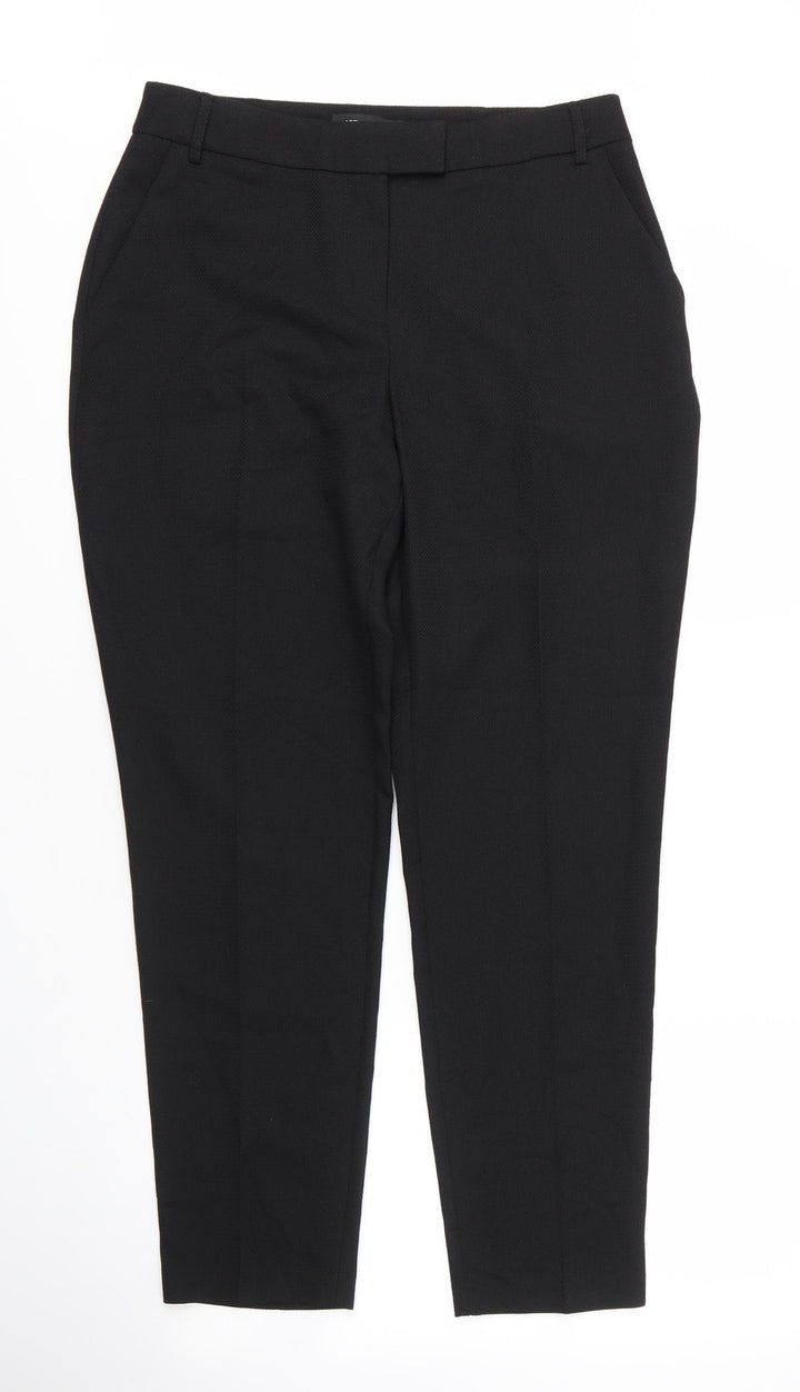 Dorothy Perkins Womens Black  Polyester Carrot Trousers Size 10 L27 in Regular Zip