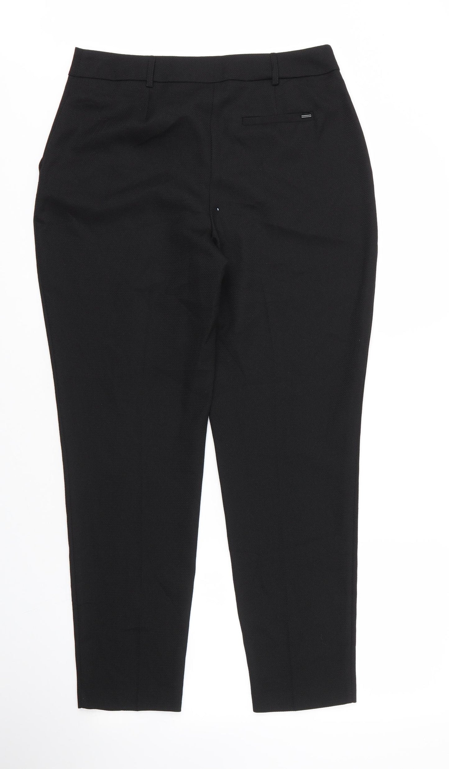 Dorothy Perkins Womens Black  Polyester Carrot Trousers Size 10 L27 in Regular Zip