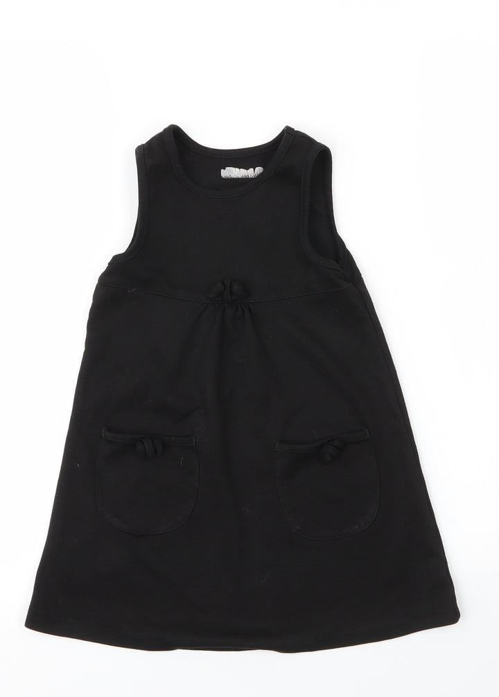 Lily & Dan Girls Black  Viscose A-Line  Size 3 Years  Round Neck