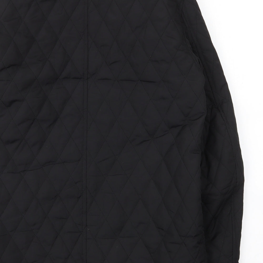 Matalan Mens Black   Quilted Coat Size S  Zip