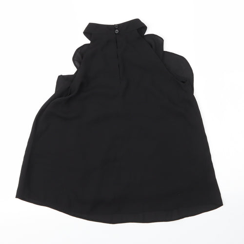 Matalan Girls Black  Polyester Basic Blouse Size 11 Years Round Neck