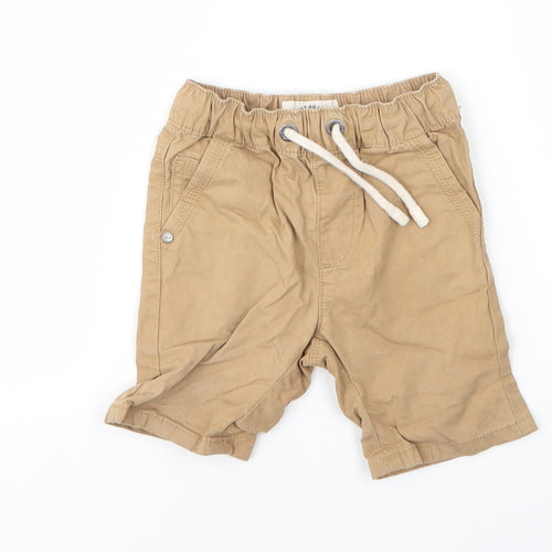 NEXT Boys Beige  Cotton Capri Trousers Size 12 Months  Drawstring