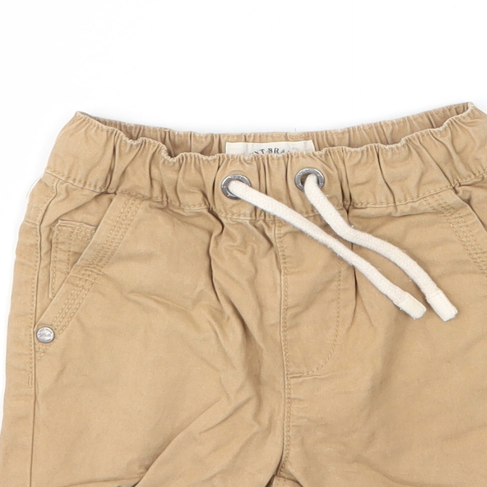 NEXT Boys Beige  Cotton Capri Trousers Size 12 Months  Drawstring