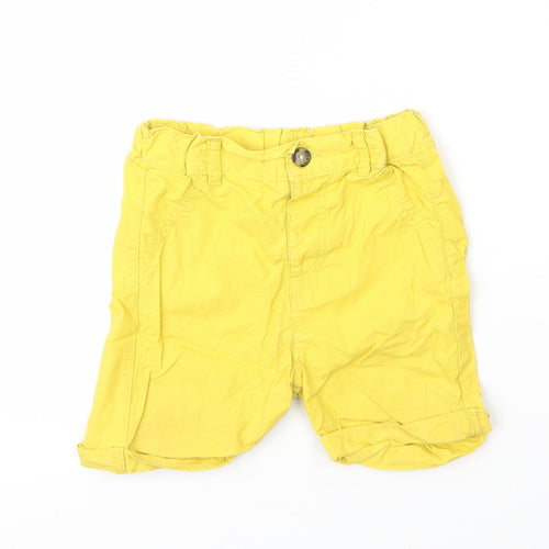 M&S Baby Yellow  Cotton Capri Trousers Size 12 Months  Button