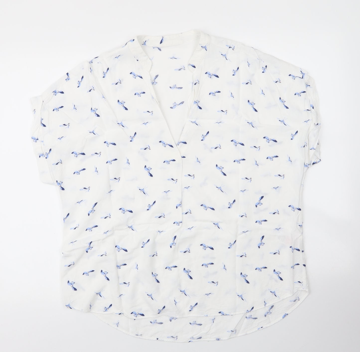 Primark Womens White  Viscose Basic Blouse Size 18 V-Neck