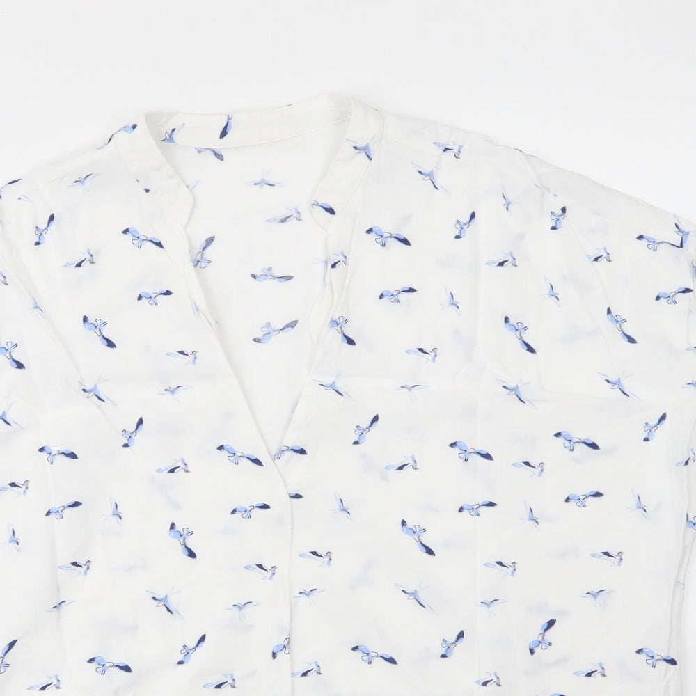 Primark Womens White  Viscose Basic Blouse Size 18 V-Neck