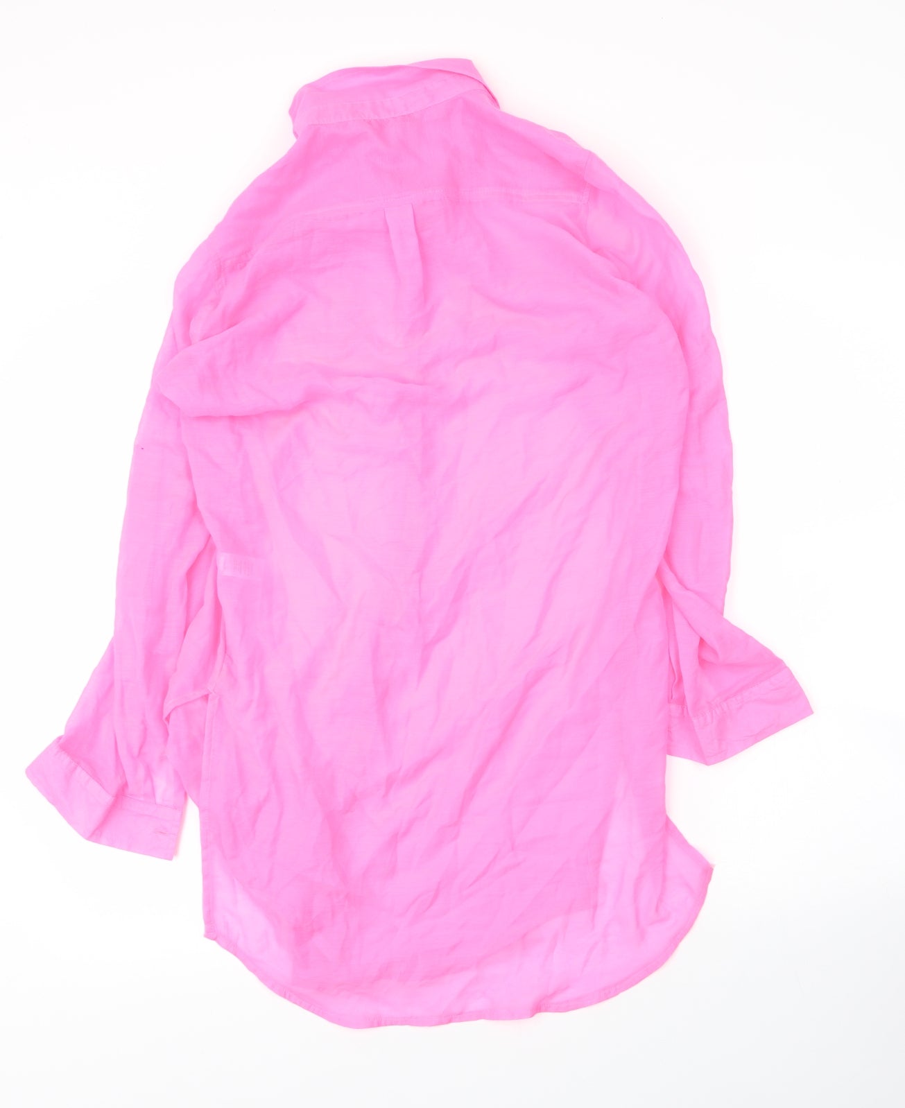 George Womens Pink  Polyester Tunic Blouse Size M Collared