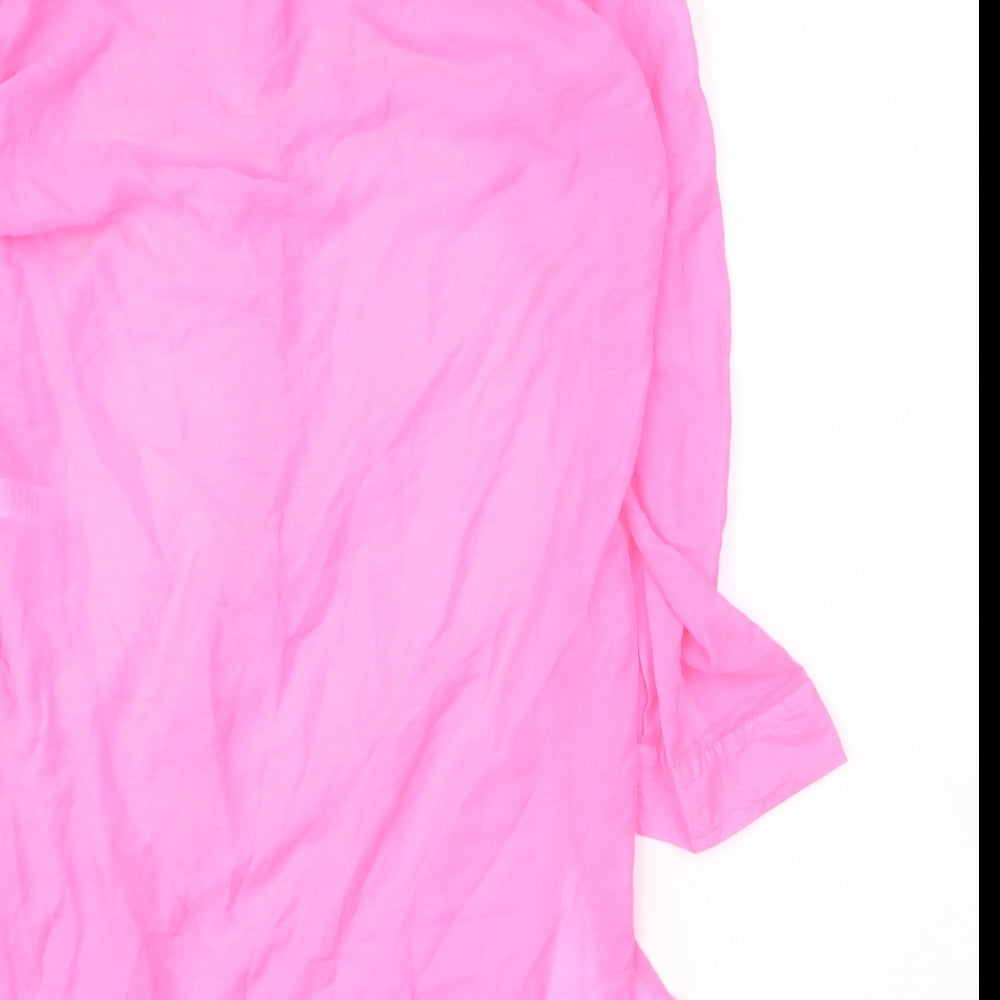 George Womens Pink  Polyester Tunic Blouse Size M Collared