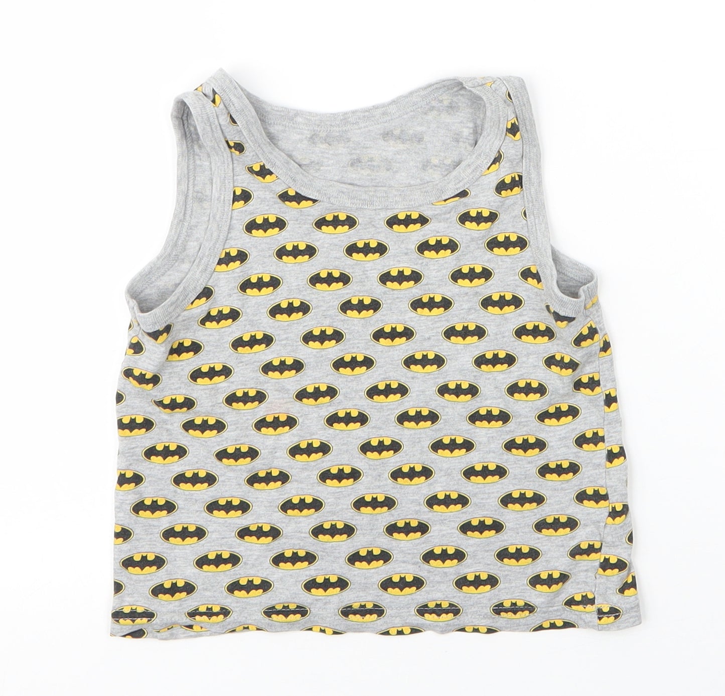 George Boys Grey  Cotton Basic Tank Size 3 Years Round Neck  - Batman