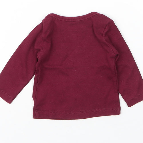 H&M Baby Purple  Cotton Basic T-Shirt Size 0-3 Months Round Neck