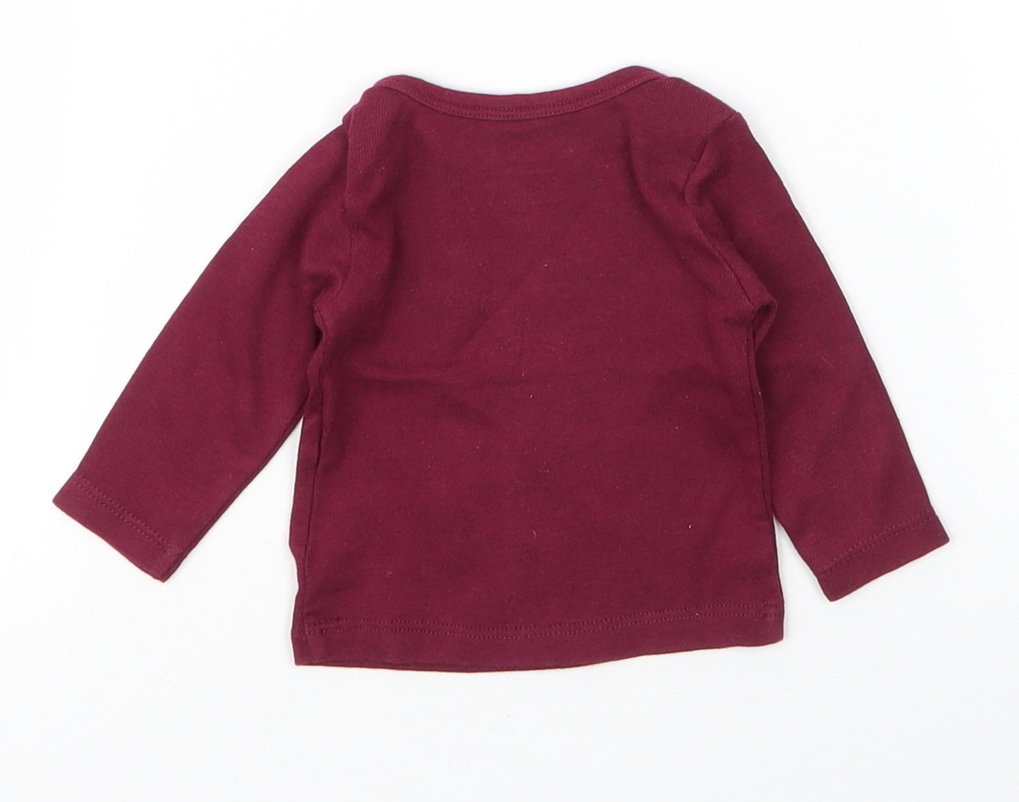 H&M Baby Purple  Cotton Basic T-Shirt Size 0-3 Months Round Neck