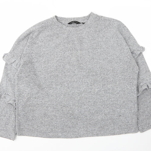 Dorothy Perkins Womens Grey Round Neck  Viscose Pullover Jumper Size 16