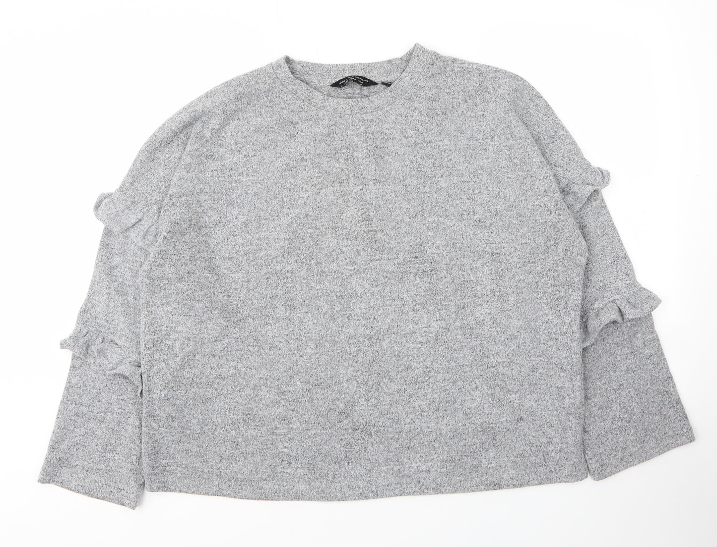 Dorothy Perkins Womens Grey Round Neck  Viscose Pullover Jumper Size 16