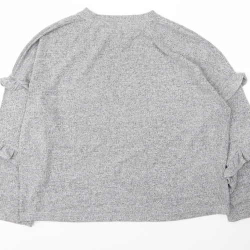 Dorothy Perkins Womens Grey Round Neck  Viscose Pullover Jumper Size 16