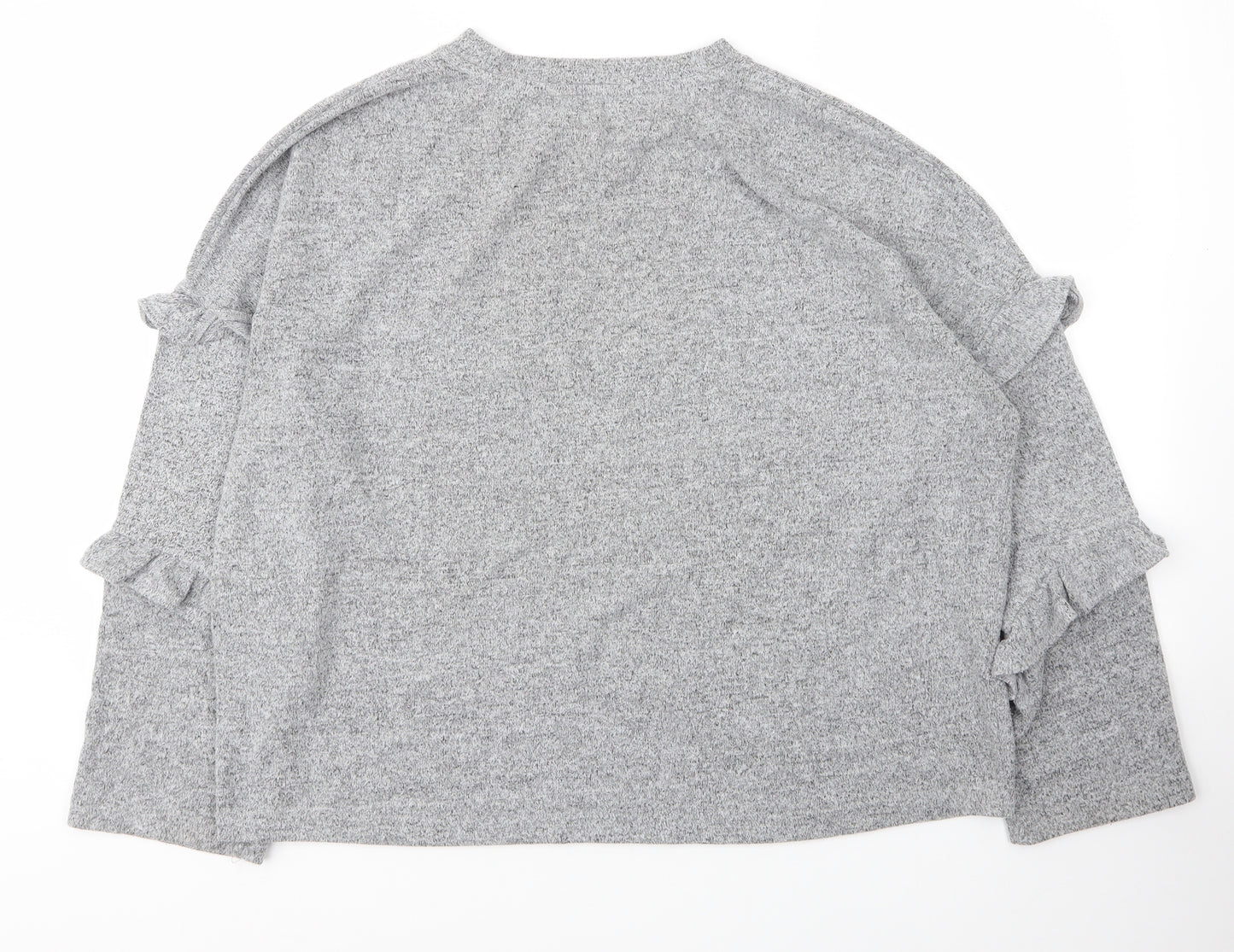 Dorothy Perkins Womens Grey Round Neck  Viscose Pullover Jumper Size 16