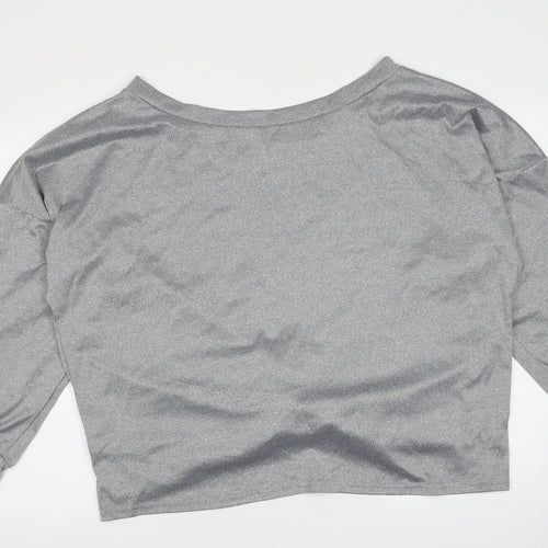 SheIn Womens Silver  Cotton Pullover Sweatshirt Size 4XL   - twist front