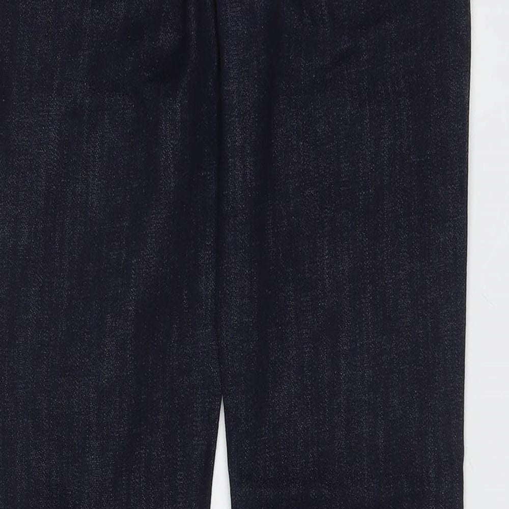 Marks and Spencer Womens Blue  Cotton Straight Jeans Size 25 in L28 in Regular Zip