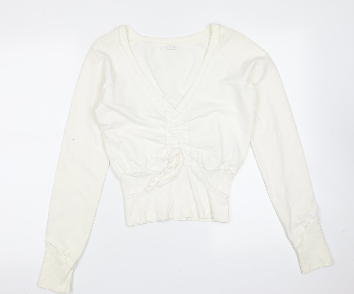 USA Pro Womens White  Cotton Pullover Sweatshirt Size S