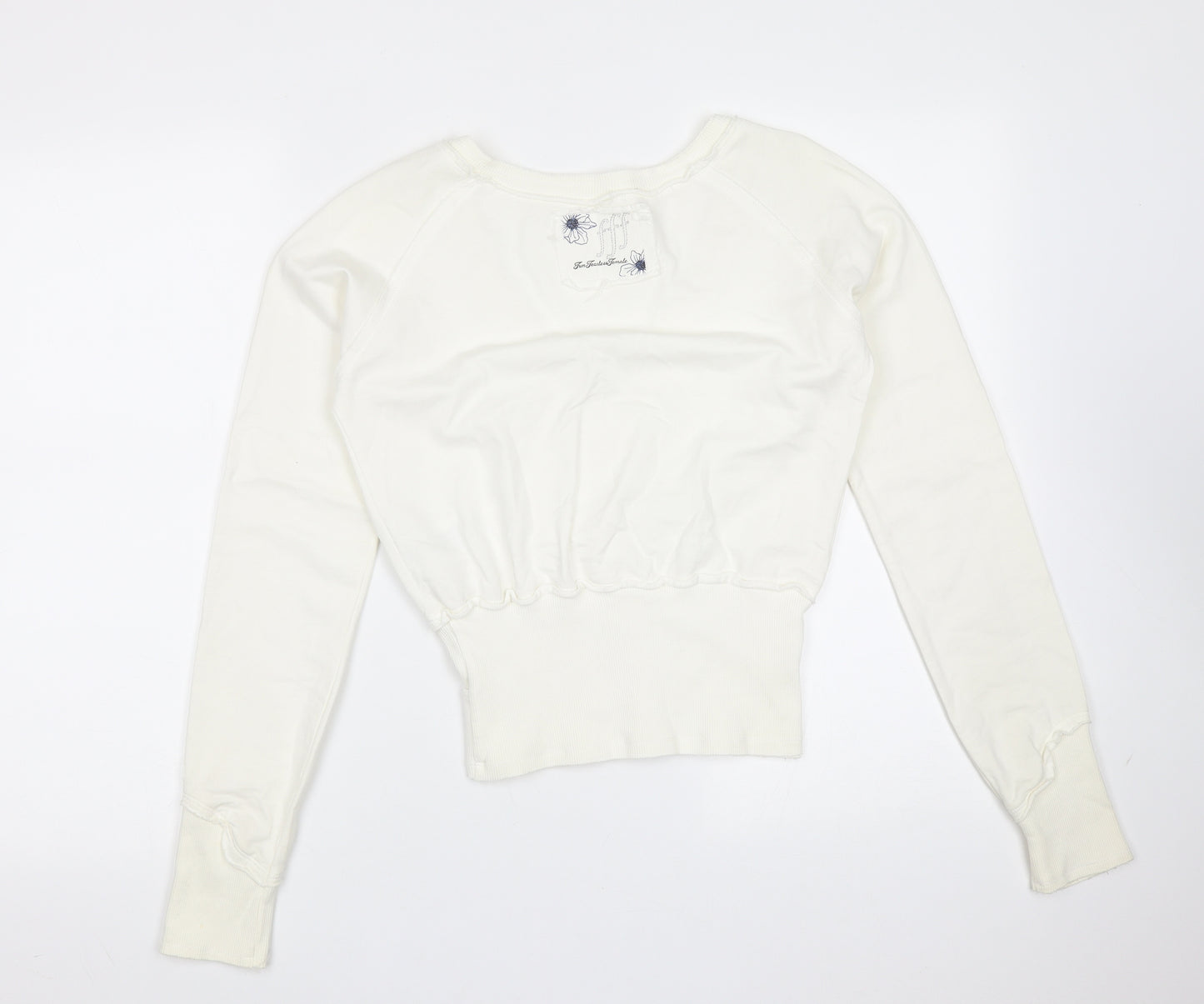 USA Pro Womens White  Cotton Pullover Sweatshirt Size S
