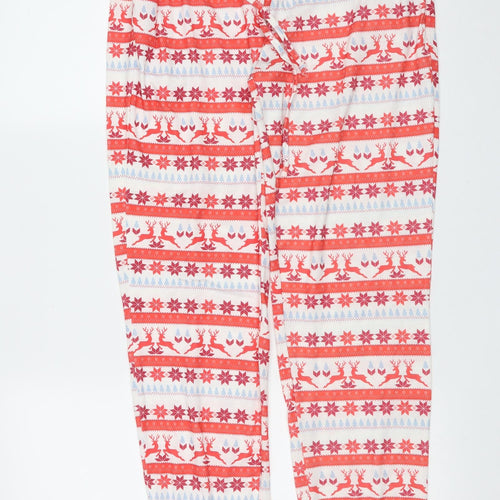 In the Style Womens Red Fair Isle Polyester  Pyjama Pants Size 6   - christmas
