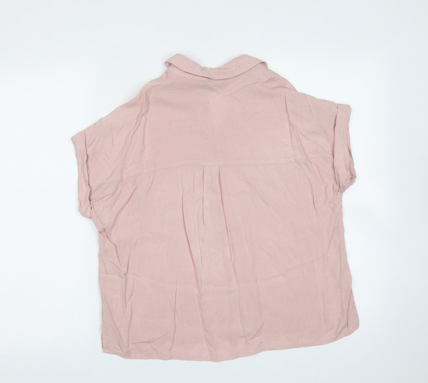 New Look Womens Pink  Viscose Basic Blouse Size 8 Collared