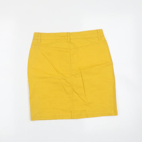 Missguided Womens Yellow  Cotton Mini Skirt Size 10
