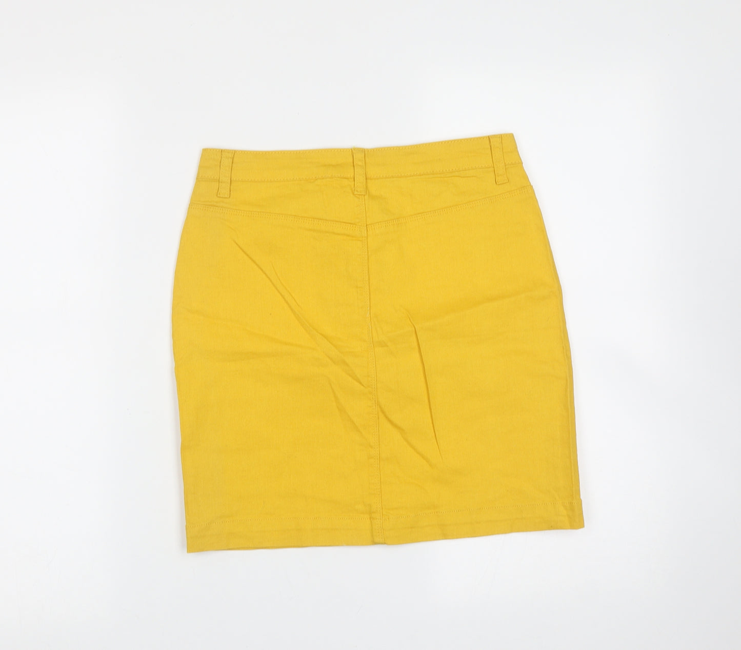 Missguided Womens Yellow  Cotton Mini Skirt Size 10