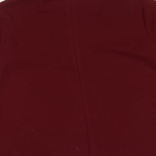 Topshop Womens Red  Polyester Basic Blouse Size 6 Round Neck
