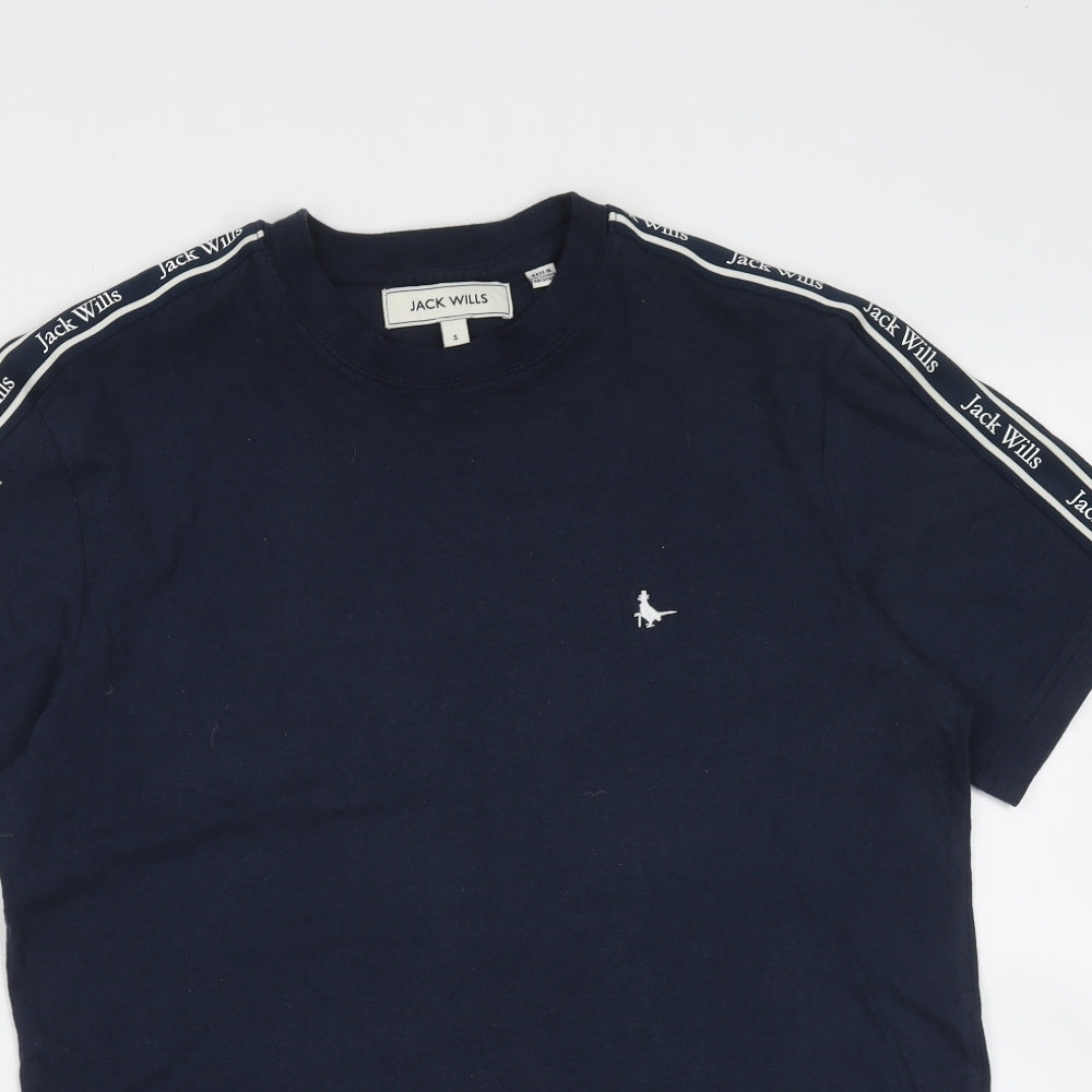 Jack Wills Mens Blue  Cotton  T-Shirt Size S Round Neck
