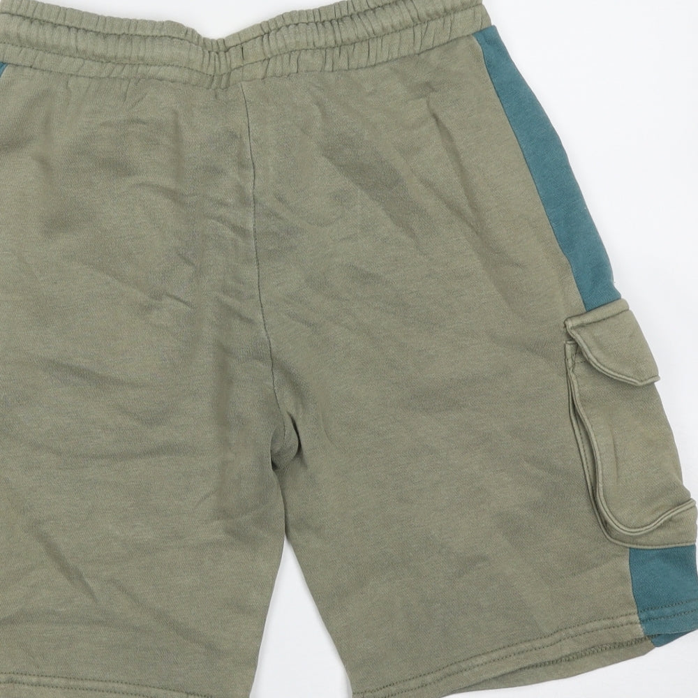George Boys Green  Cotton Sweat Shorts Size 11-12 Years  Regular Drawstring