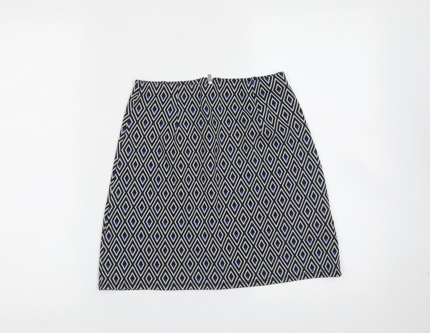 New Look Womens Blue Geometric Polyester Mini Skirt Size 6
