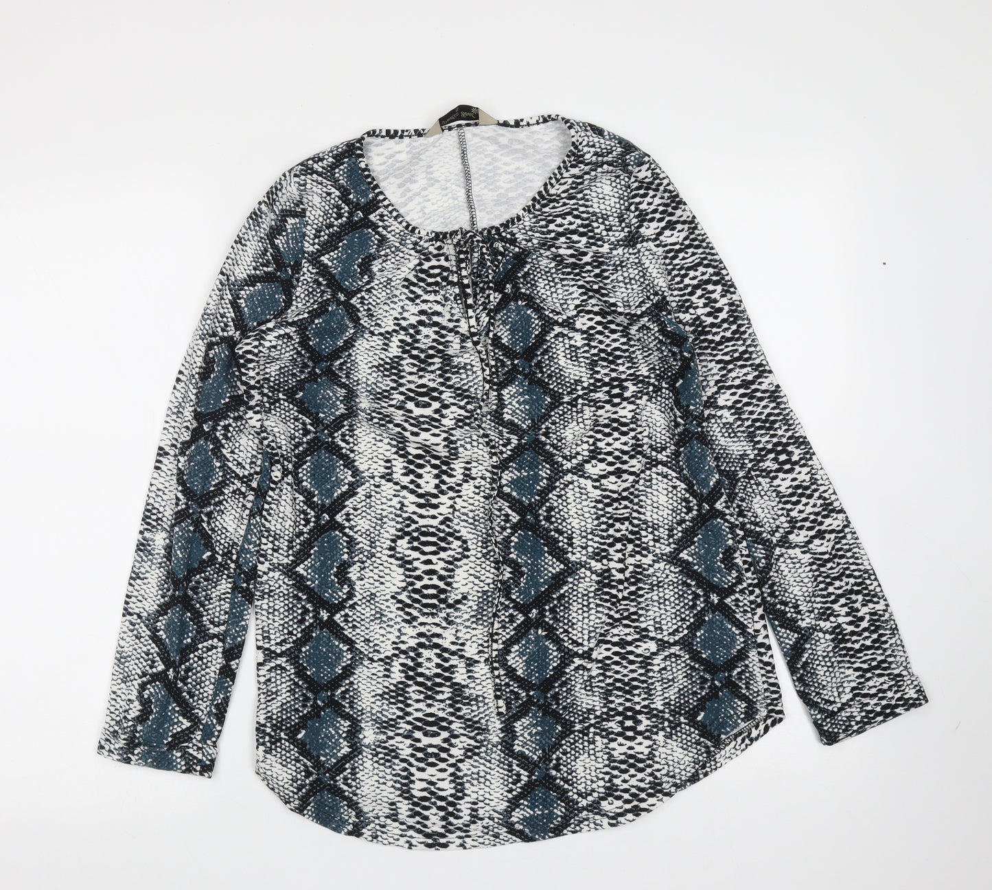 Poetic Soul Womens Multicoloured Animal Print Polyester Basic Blouse Size S Round Neck - Snake print
